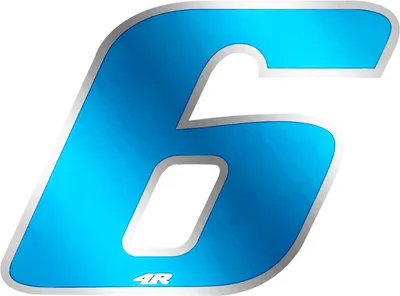 Immagine prodotto di Adesivo numero di gara per moto "6" blu 27 x 37 mm