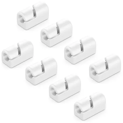 Produktbild von deleyCON Kabelhalter selbstklebend Kabelclips Silikon, 8 Stück - Weiß