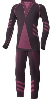 Produktbild von Ladeheid Kinder Mädchen Jungen Funktionsunterwäsche Set Langarm Shirt Lange Unterhose Thermoaktiv LAGI009 (Schwarz/Rosa, 146-152)