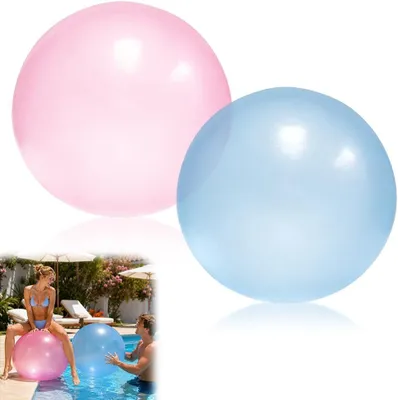 Obrázok produktu pre Nafukovacia lopta 120 cm, 2 ks, ružová a modrá, pre pláž