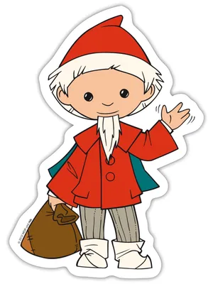 Produktbild von Spreadshirt Sandmännchen Winkt Sandmann Merch Sticker Aufkleber, 10 x 10 cm, Mattweiß