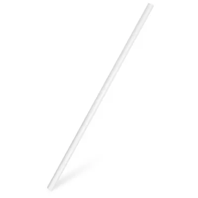 Produktbild von 300x Papiertrinkhalme gerade weiß 20 cm Ø 6 mm