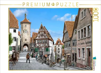 Produktbild von CALVENDO Puzzle Rothenburg - Ploenlein um 1900 | 1000 Teile Lege-Größe 64x48cm Foto-Puzzle für glückliche Stunden