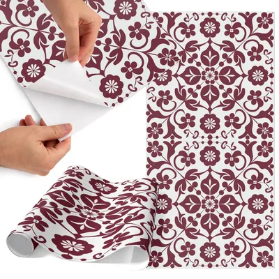 Produktbild von Möbelfolie 50x100 cm - Klebefolie Möbel - Selbstklebende Folie - Folie für Möbel - Möbelfolie Küche - Klebefolie Küche - Möbelfolie Schrank - Wasserdicht - Abwaschbar - Selbstklebend - Luftblasenfrei - Rückstandslos entfernbar - Blumenmuster