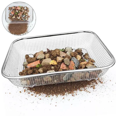 Produktbild von Edelstahl Gartensieb Kompostsieb Bodensieb Metall Sieb für Erde Sand Kies Steine Gartenarbeit Heavy Duty Siebkorb