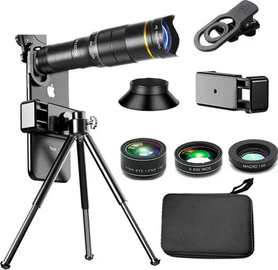 Zdjęcie produktu dla INF Teleskop do telefonu komórkowego z 22x zoomem - Monokular HD ze statywem i klipsem do fotografii plenerowej