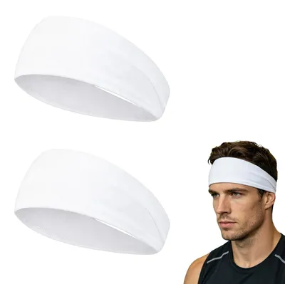 Immagine prodotto di Fasce per capelli sportive, a doppio strato, confezione da 2, assorbenti del sudore, per uomo