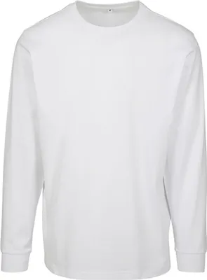 Produktbild von Build Your Brand BY091 | Herren Longsleeve Tee with cuffrib - Farbe: White - Größe: S