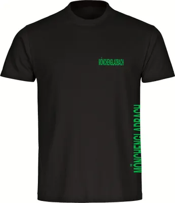 Produktbild von multifanshop Herren T-Shirt - Mönchengladbach - Brust & Seite, schwarz, Größe 3XL