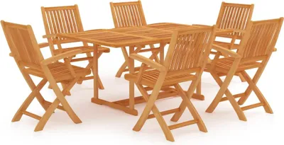 Produktbild von vidaXL 7-tlg. Garten-Essgruppe Massivholz Teak