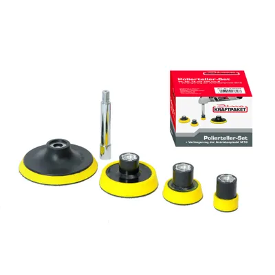Produktbild von Dino KRAFTPAKET M10-Set Stützteller Polierteller 30mm 50mm 75mm 100mm für Poliermaschine mit M10 Gewinde