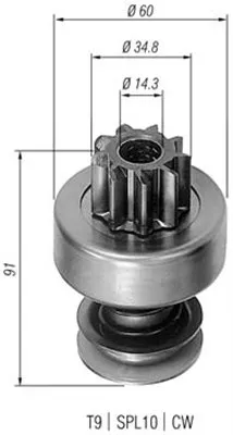 Produktbild von MAGNETI MARELLI 940113020204 Anlasser-Ritzel 79033659 AMB0204 9817920