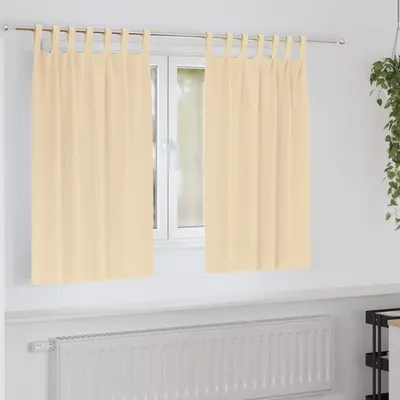 Zdjęcie produktu dla Firany blackout z kółkami 2 pcs Kremowy 140 x 140 cm Poliester