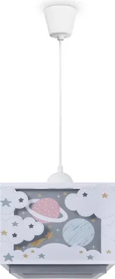 Produktbild von Kinderzimmer Hängelampe Lampenschirm Stoff Regenbogen Stern Löwe Dino Mond