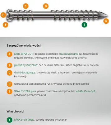 Productafbeelding van SPAX® 0537000500403 SPAX® Terrassenschrauben T25 Zylinderkopf Edelstahl A2 0537000500403 5 mm x 40 mm, 200 St.