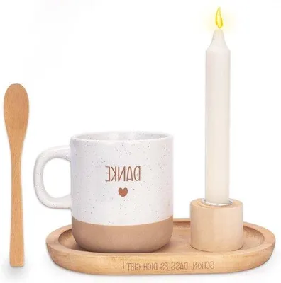 Imagen del producto de Conjunto de regalo personalizado de madera, que incluye una vela, un cuchillo y un candelabro, ideal para madres, amigas, colegas. Un regalo de cumpleaños para mujeres y hombres