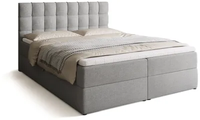 Produktbild von BroMARKT Boxspringbett DETROIT mit 2 Bettkasten, Bonell-Matratze, Polsterbett, Bett (Hellgrau, Malmo 90, 160 x 200 cm)