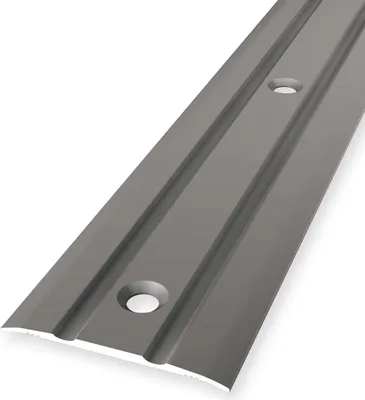 Produktbild von Übergangsschiene 2.5 x 38 x 1000 mm Übergangsprofil Übergangsleiste Aluminium eloxiert Geriffelt Mittig Versenkt Gebohrt Edelstahl Küberit