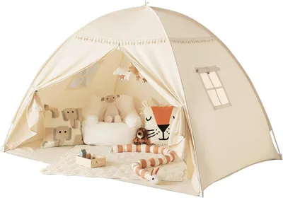 Produktbild von Kinder Tipi Zelt, creme, fur Spielzimmer, Kleinkind Spielzelt