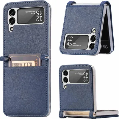 Immagine prodotto di Per Samsung Galaxy Z Flip3 5G Art Pelle All-Inclusive Cover Custodia per telefoni cellulari Blu