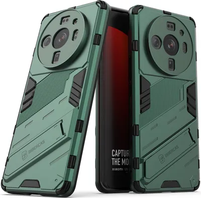 Obrázek produktu pro Pouzdro pro Xiaomi 12S Ultra Hybridní PC TPU Nárazuvzdorné Ochranné Pouzdro s Funkcí Stojanu zelené