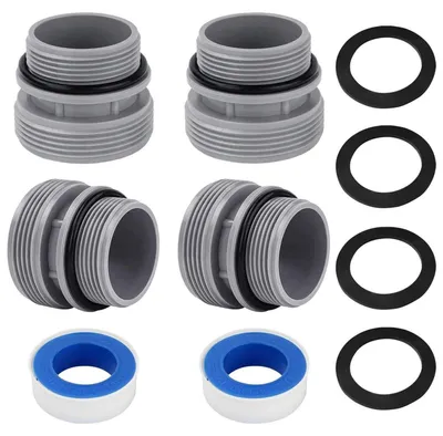 Productafbeelding van Zwembadslangadapter set, 4 stuks, met afdichting, voor aansluiting van 40 mm op DN40 (1 1/2 inch) slang