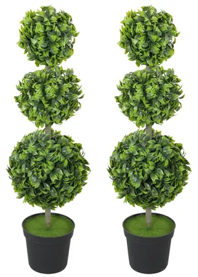 Immagine prodotto di Piante artificiali in vaso - Set da 2, resistenti ai raggi UV | Colore: Verde