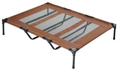 Obrázok produktu pre Vyvýšená posteľ pre psa – skladacia posteľ | Farba: Hnedá | Rozmery: 92 x 122 x 23 cm