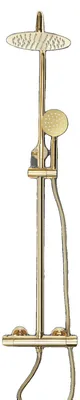 Produktbild von Duschsystem, Messing und Edelstahl, 20 cm Oberbrause, höhenverstellbar 70-110 cm, Schlauchlänge 1,5 m, 3 Wasser-Modi