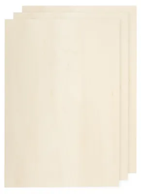 3 Lindenholzplatten 297x210x5 mm, unbehandelt, für Basteln & Lasern