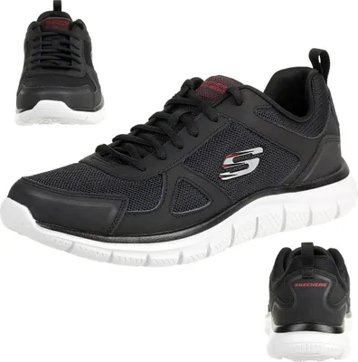 Produktbild von Skechers Track - Scloric - Schwarz / Rot Leder/Synthetik Größe: 45 Normal