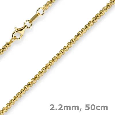 2-2mm-Kugelkette-750-Gelbgold-50cm