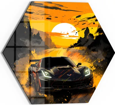 Produktbild von DEQOART Glasbild Echtglas 55x48 cm 'Dämmerungsdrift' Wandbild Bild modern Deko