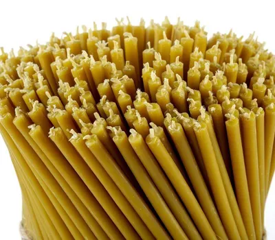 Immagine prodotto di Candele rituali al 100% di cera d'api (gialle) - Candele ortodosse per la preghiera e la decorazione