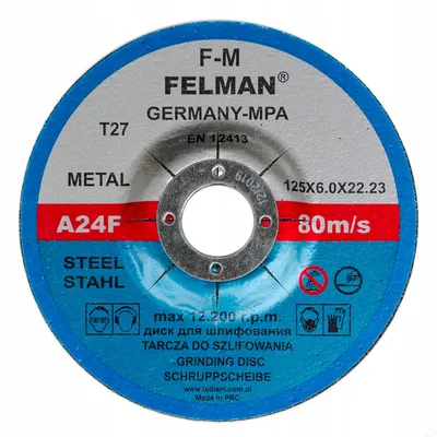 Produktbild von Felman Schleifscheibe für Metall 125 mm Stahl 6 mm