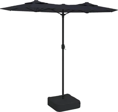 Obrázek produktu pro vidaXL Dvojitý slunečník s LED světly černý 316x145 cm