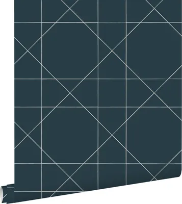 Immagine prodotto di ESTAhome carta da parati linee grafiche blu scuro 53 cm x 10.05 m