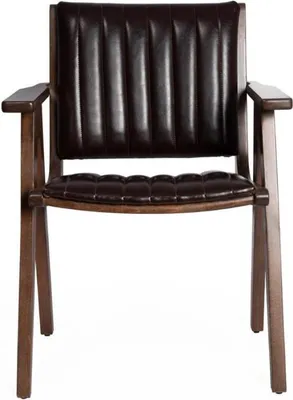 Image de Chaises Salon Salle à manger Fauteuil en bois avec accoudoirs Fauteuil de salle à manger