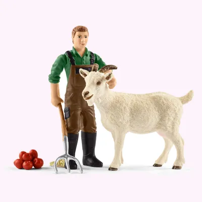 Immagine prodotto di Schleich - Figure di animali, contadino con capra; 42375