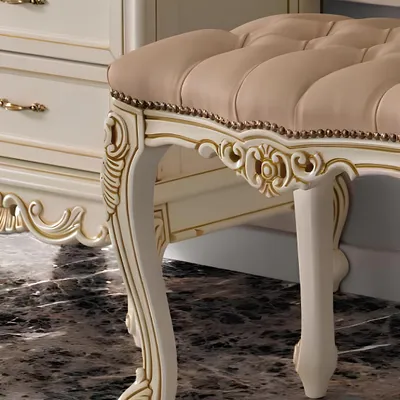 Produktbild von Schminktisch mit Spiegel Luxus Konsole Kommode Schlafzimmer Barock Rokoko Holz
