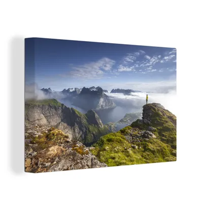 Produktbild von OneMillionCanvasses® - Leinwandbilder - 150x100 cm, Sonnenaufgang in Norwegen, Wandbilder Kunstdruck Wanddekoration