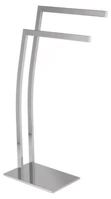Handtuchständer Edelstahl, 2 Stangen, 80x32x20 cm, silber