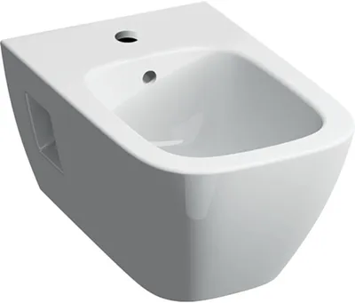 Produktbild von Geberit Renova Plan Square Wandbidet teilgeschlossene Form mit Überlauf, weiß