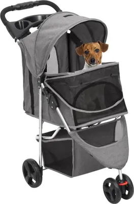 Produktbild von vidaXL Hundewagen Faltbar Grau 80x46x98 cm Oxford-Gewebe