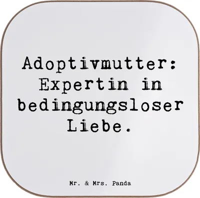 Produktbild von Mr. & Mrs. Panda Untersetzer für Gläser Spruch Adoptivmutter Expertin - Weiß - Geschenk, bieruntersetzer, Adoption, Familienliebe, handgemacht, Erziehung, Design, Coaster