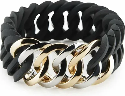 Produktbild von The Rubz 100178 Ladies Bracelet Circle Medium Stainless Steel Bicolor Gold Black 18