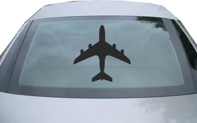 Produktbild von Indigos UG - Aufkleber Heckscheibe & Motorklappe DE2371 - schwarz - 600x599 mm - Flugzeug - Auto Scheiben Fenster Heckklappe Tuning Racing JDM - Die cut