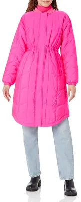 Immagine prodotto di A. Cappotto imbottito oversize da donna, disponibile in taglie forti, color rosa neon
