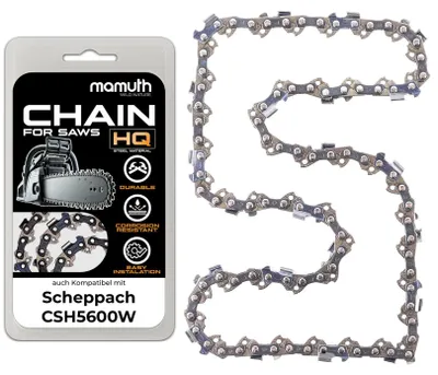 Zdjęcie produktu dla Łańcuch do piły 40 cm, 1,5 mm, 0,325 cala, 66 ogniw, przeznaczony do piły Scheppach CSH5600W