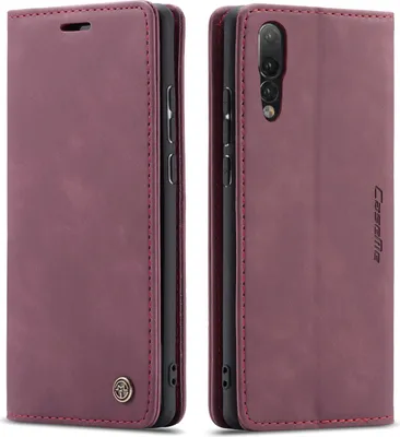 Image de Huawei P20 Pro Case, RetroPolyuréthaneLeather Case, Card Pockets, Magnetic Closure, Case with Stand Function for Huawei P20 Pro red